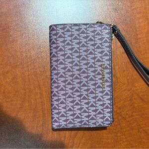 Michael Kors Burgundy Double Zip Wristlet